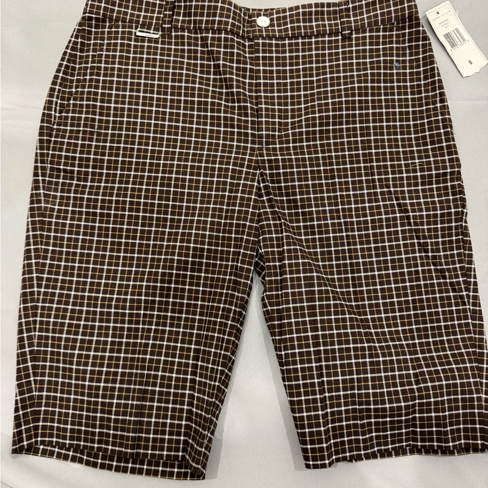 Vintage Dead Stock Ralph Lauren Brown and White Bermuda Shorts